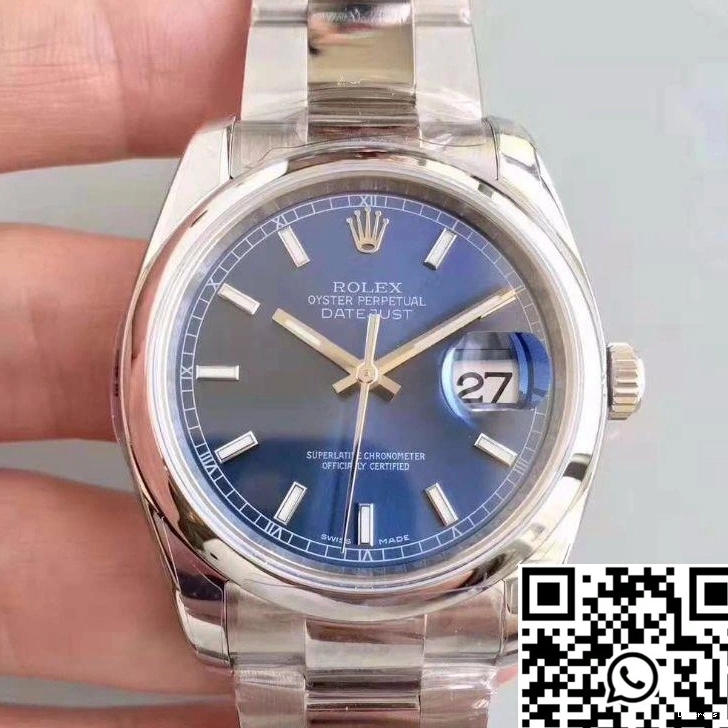 Datejust Dial Rolex Factory 116200 AR 36MM Blue 0108